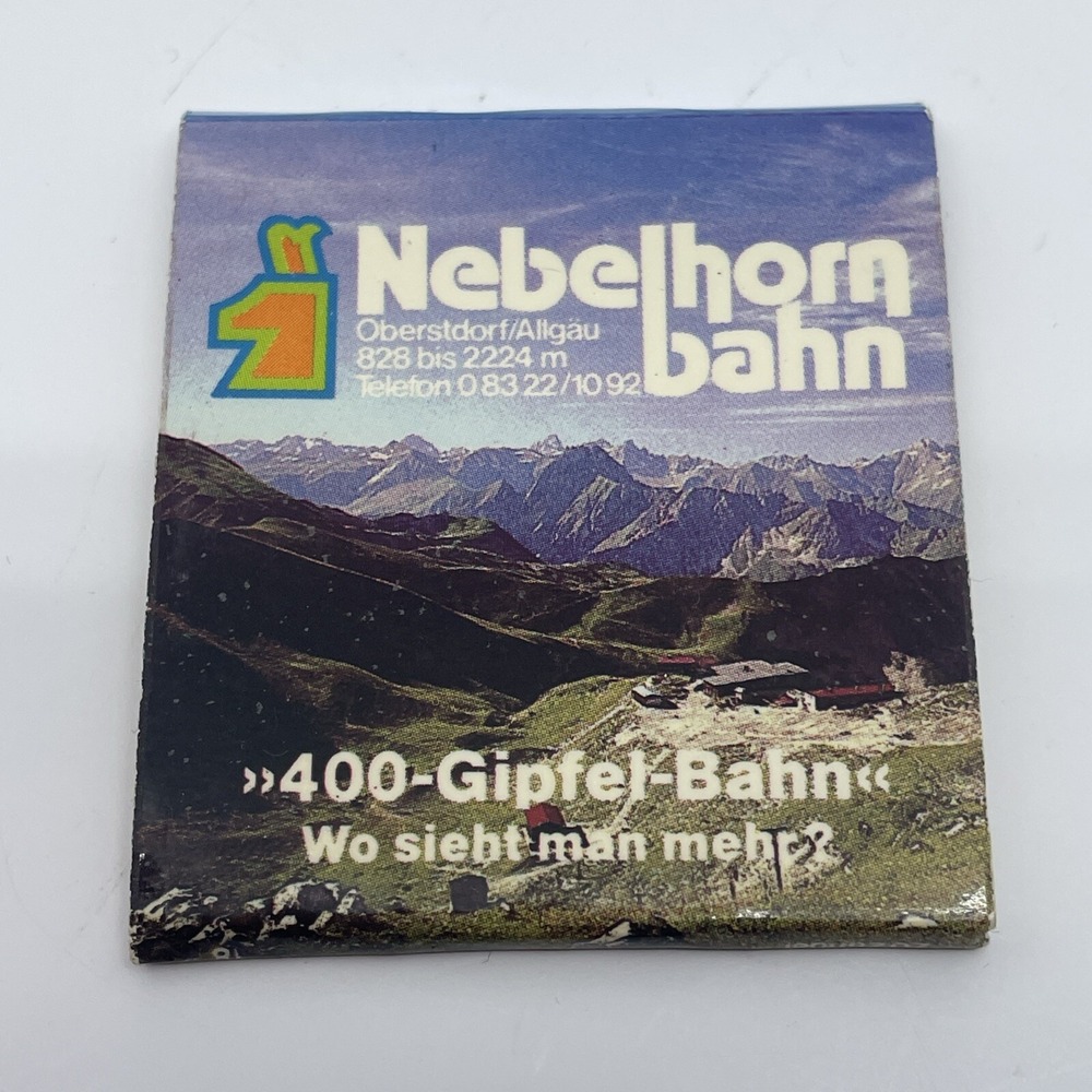 Vintage Germany‎ Souvenir Matches Nebelhorn Bahn Wooden Unstruck 1980s